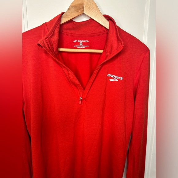 Brooks Equilibrium Technology 1/4 Zip Activewear Running Pullover Men's med Red - Picture 6 of 11